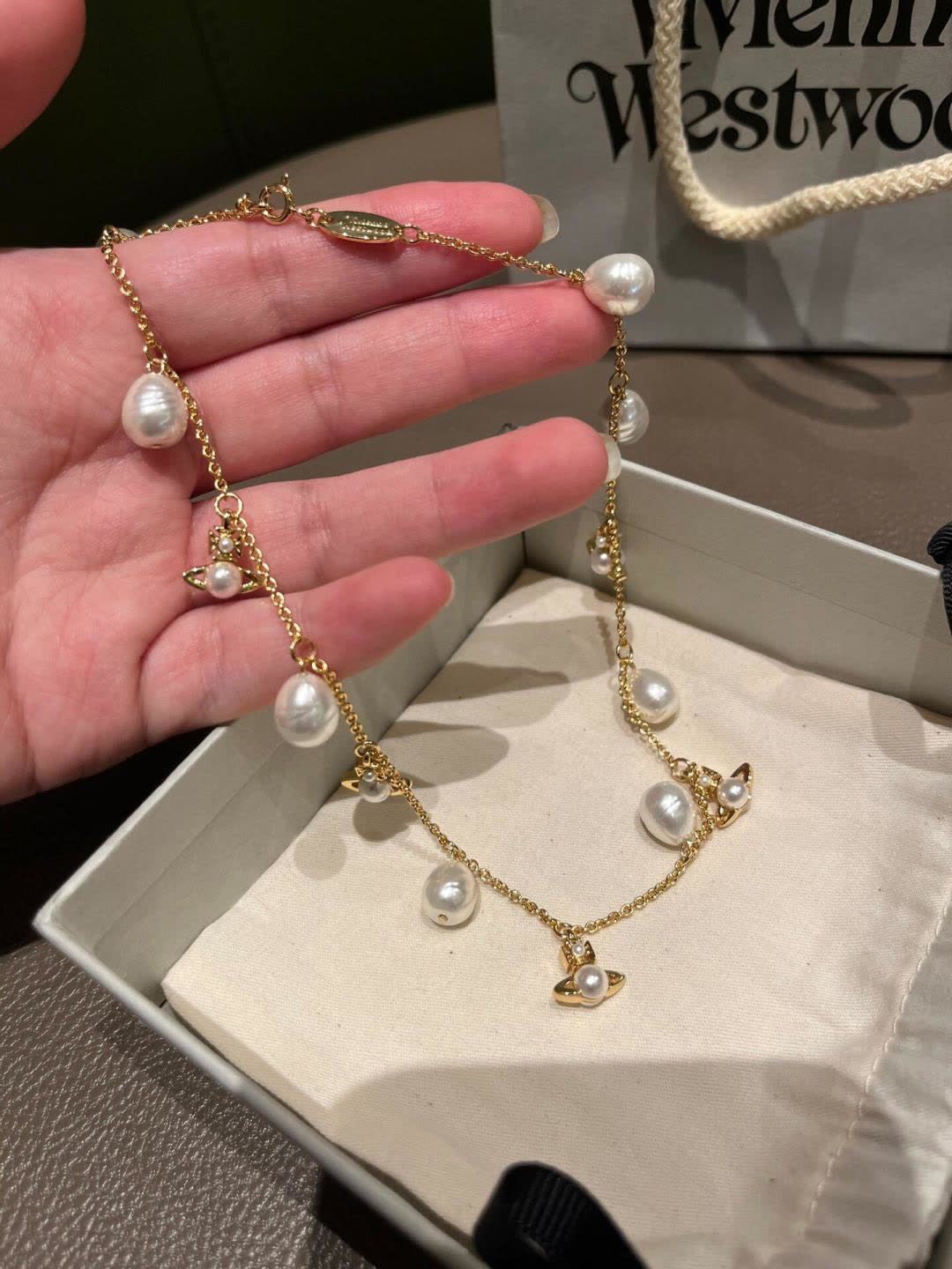 Vivienne Westwood Pearl and Bee Necklace
